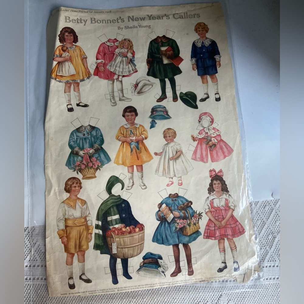 Ladies Home Journal January 1918 New Year's Eve Paper Dolls